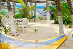 Hammocks at private beach.