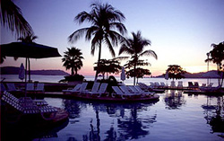 Pool at dusk at Qualton