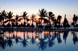 Pool and Beach at Dusk