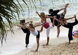 Yoga on the beach at Playa