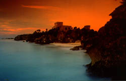 Sunset at Tulum Ruins